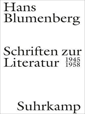 cover image of Schriften zur Literatur 1945-1958